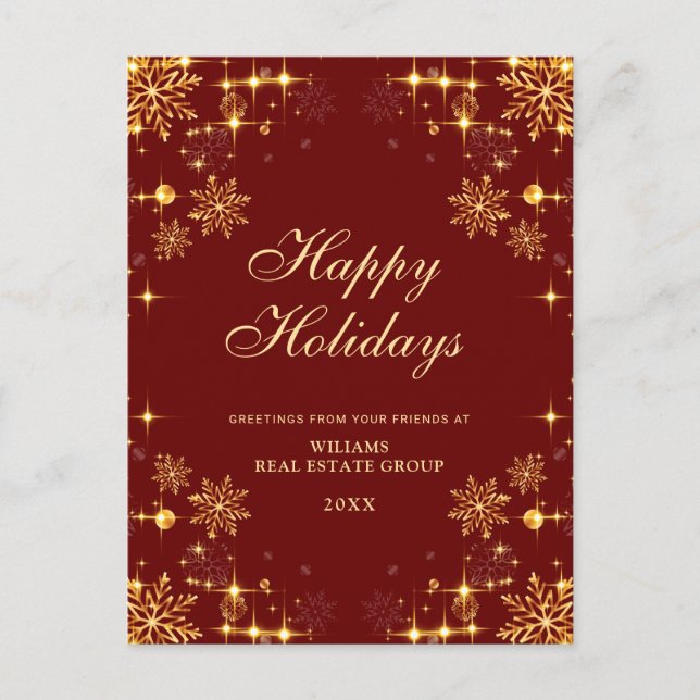 Cartes Pour Fêtes Annuelles Golden Red Christmas Ornament Salutation d'entrepr (Devant)