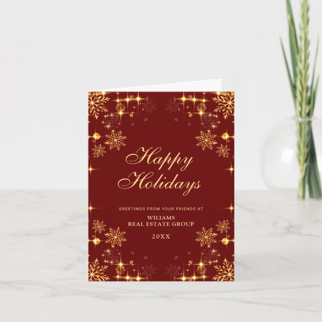 Cartes Pour Fêtes Annuelles Golden Red Christmas Ornament Salutation d'entrepr (Devant)