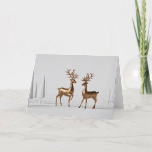 Cartes Pour Fêtes Annuelles Golden Reindee moderne