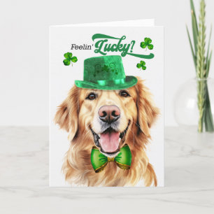 Cartes Pour Fêtes Annuelles Golden Retreiver Chien Lucky St Patrick's Day