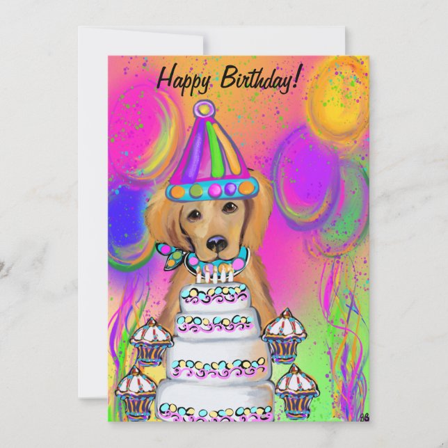 Cartes Pour Fêtes Annuelles Golden Retriever (Devant)