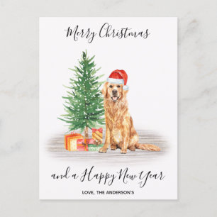 Cartes Pour Fêtes Annuelles Golden Retriever Amoureux des chiens mignonne Joye