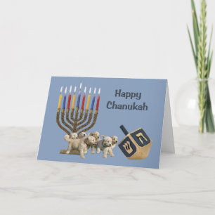 Cartes Pour Fêtes Annuelles Golden Retriever Chanukah Card Menorah Dreidel4