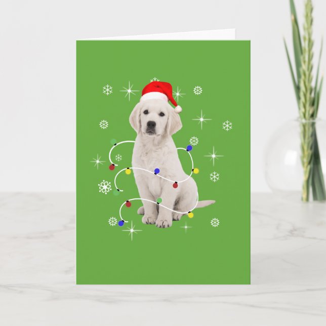 Cartes Pour Fêtes Annuelles Golden Retriever Chien de vacances Noël (Devant)