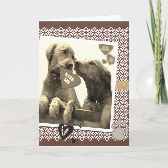 CARTES POUR FÊTES ANNUELLES GOLDEN RETRIEVER CHIEN VALENTINE JE T'AIME (Devant)