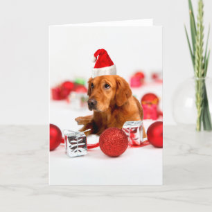 Cartes Pour Fêtes Annuelles Golden Retriever Chien W Red Santa Chapel Noël