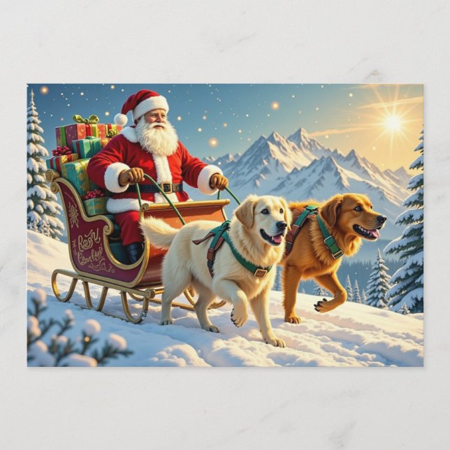 Cartes Pour Fêtes Annuelles Golden Retriever Christmas Card (Devant)