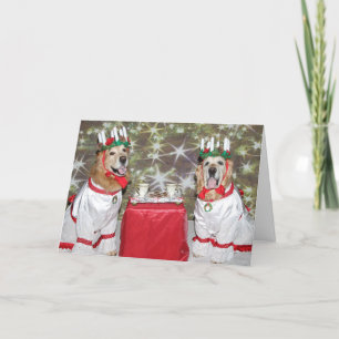 Cartes Pour Fêtes Annuelles Golden Retriever Handlelight Crown Holiday