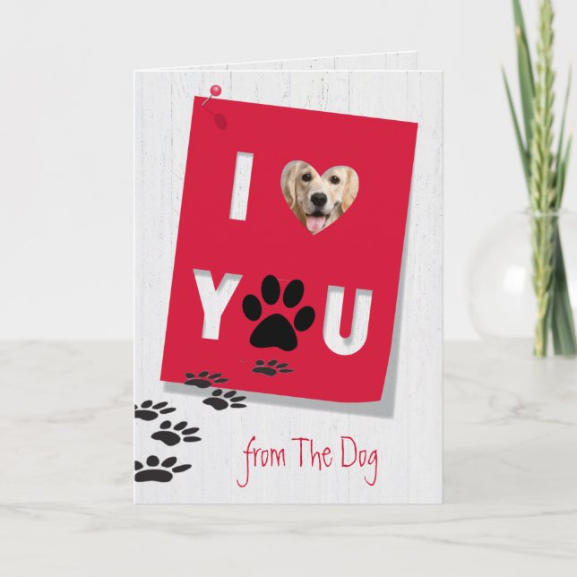 Cartes Pour Fêtes Annuelles Golden Retriever Je t'aime Anniversaire (Devant)