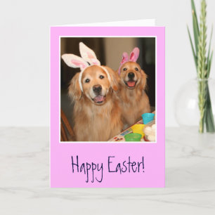 Cartes Pour Fêtes Annuelles Golden Retriever Lapin de Pâques