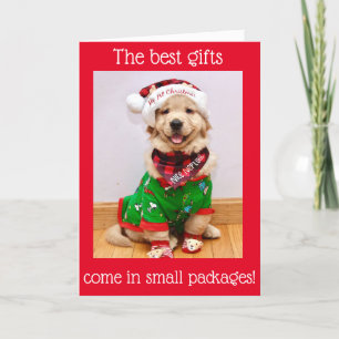 Cartes Pour Fêtes Annuelles Golden Retriever Puppy Baby’s 1er Noël 