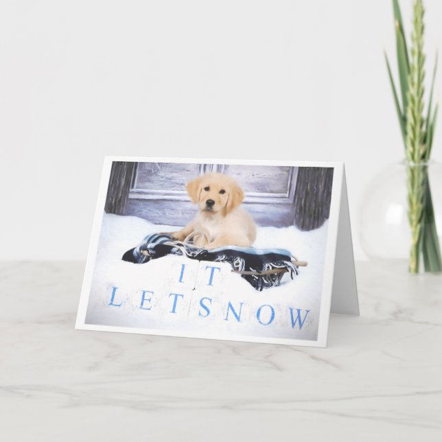 Cartes Pour Fêtes Annuelles Golden Retriever Puppy Christmas Card (Devant)