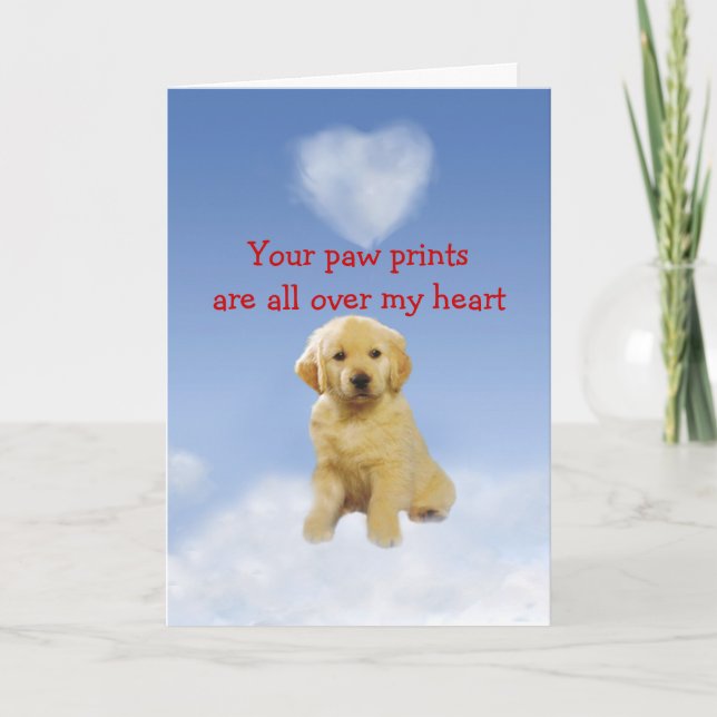 Cartes Pour Fêtes Annuelles Golden Retriever Puppy Love Card (Devant)