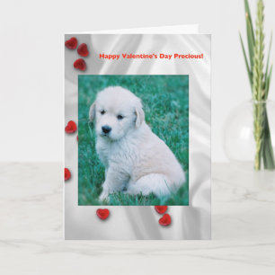 Cartes Pour Fêtes Annuelles Golden Retriever Puppy Valentine's Day Card