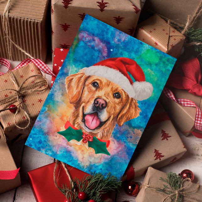 Cartes Pour Fêtes Annuelles Golden Retriever race Chien Noël (Créateur téléchargé)