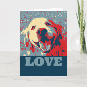 Cartes Pour Fêtes Annuelles Golden Retriever Stylisé Saint Valentin Amour
