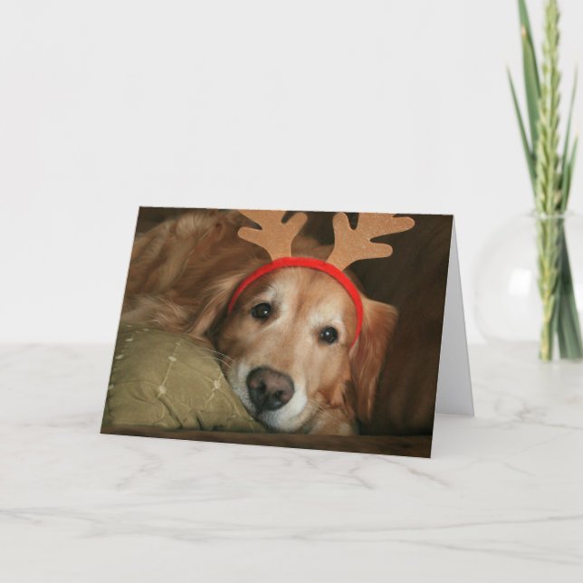 Cartes Pour Fêtes Annuelles Golden Retrior Miss You Christmas (Devant)