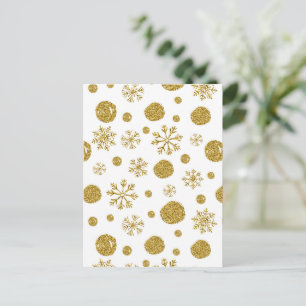 Cartes Pour Fêtes Annuelles Golden Snow Flakes 1