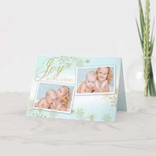 Cartes Pour Fêtes Annuelles Golden Winter Snowflakes Photo