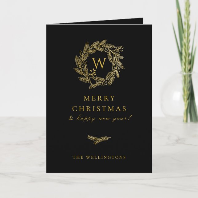 Cartes Pour Fêtes Annuelles Golden Winter Wire Black (Devant)