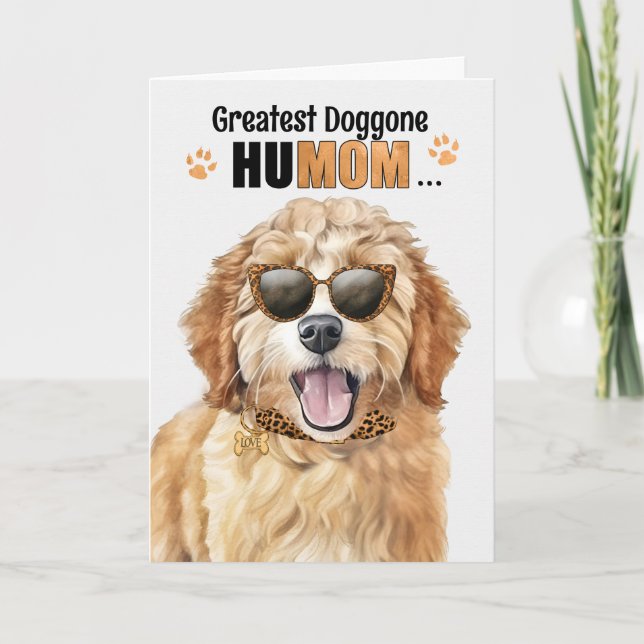 Cartes Pour Fêtes Annuelles Goldendoodle Dog Best HuMOM Jour des Mères (Devant)