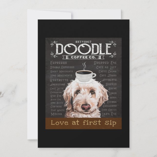 Cartes Pour Fêtes Annuelles Goldendoodle Dog Coffee Company 2 (Devant)
