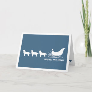 Cartes Pour Fêtes Annuelles Goldens Tirant Père Noël Sleigh
