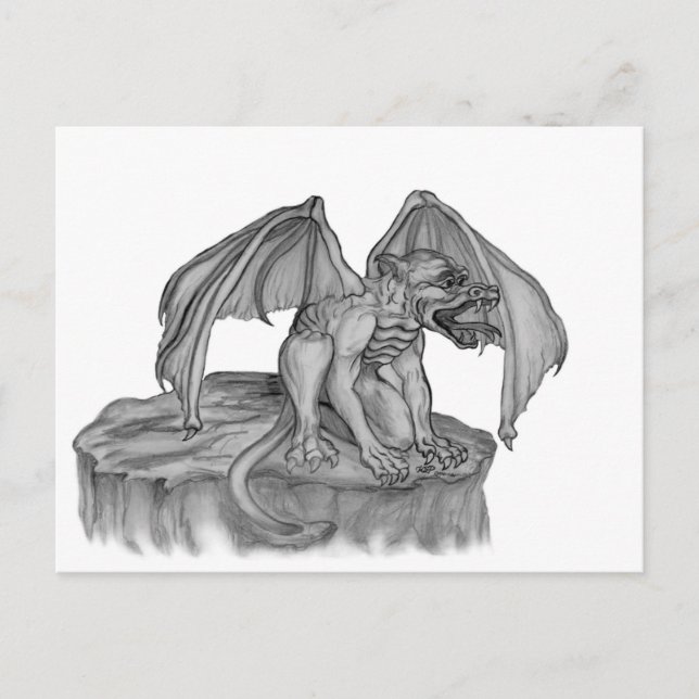 Cartes Pour Fêtes Annuelles Golem Gargoyle (Devant)