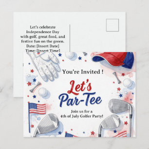 Cartes Pour Fêtes Annuelles GOLF 4 juillet Fête de l'Indépendance des golfe