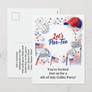 Cartes Pour Fêtes Annuelles GOLF 4 juillet Fête de l'Indépendance des golfe
