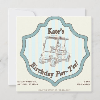 Cartes Pour Fêtes Annuelles Golf à thème fête d'anniversaire