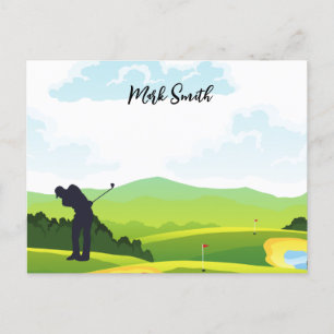 Cartes Pour Fêtes Annuelles Golf avec Nom pour golfeur