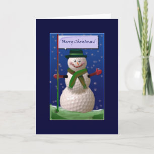Cartes Pour Fêtes Annuelles Golf Ball Snowman pour Golf Nut
