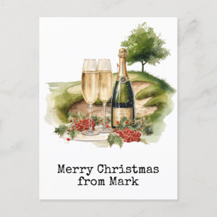 Cartes Pour Fêtes Annuelles Golf Course avec boisson de Noël pour golfeur