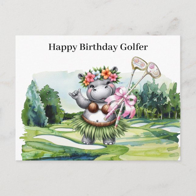 Cartes Pour Fêtes Annuelles Golf femme jouer golf Anniversaire Hawaii Golfer (Devant)