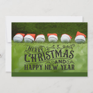 Cartes Pour Fêtes Annuelles Golf Joyeux Noël et bonne année