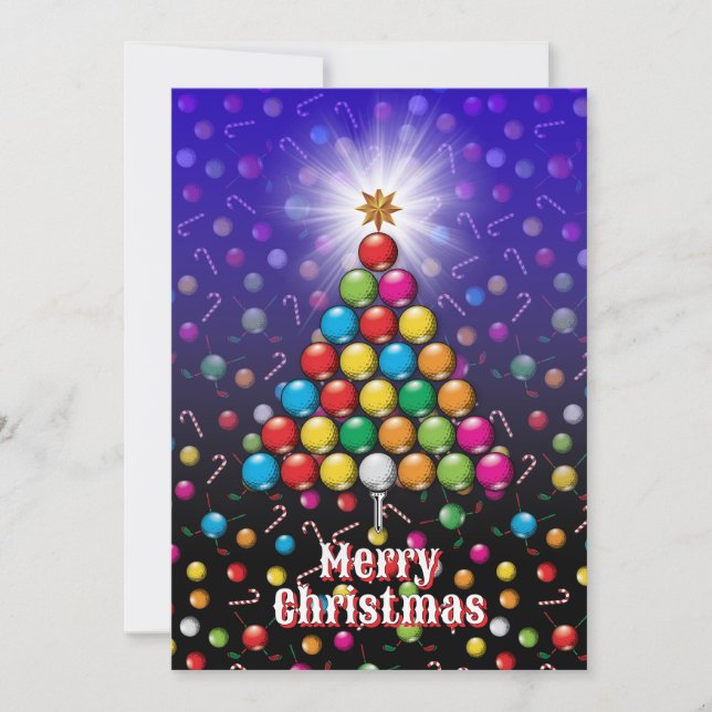 Cartes Pour Fêtes Annuelles Golf Joyeux Noël-vacances Design (Devant)