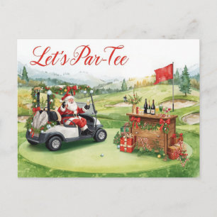 Cartes Pour Fêtes Annuelles Golf Let's Par tee golf Party de NOËL avec le Père