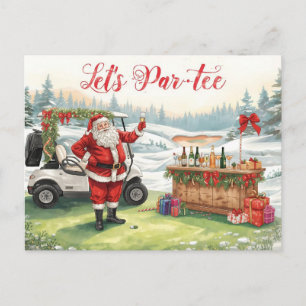 Cartes Pour Fêtes Annuelles Golf Let's Par tee golf Party de NOËL avec le Père