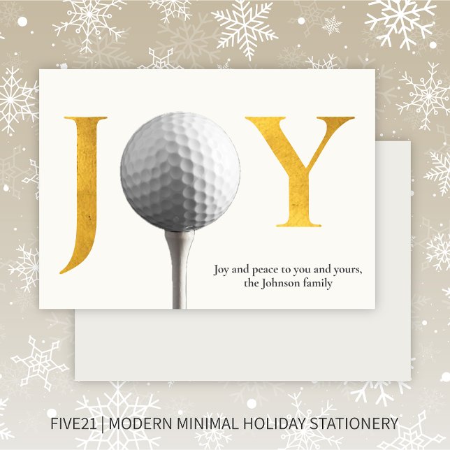 Cartes Pour Fêtes Annuelles Golf Moderne Joie & Paix Noël (Créateur téléchargé)