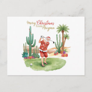 Cartes Pour Fêtes Annuelles Golf Noël Arizona avec le Père Noël
