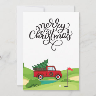 Cartes Pour Fêtes Annuelles Golf Noël dans le terrain de golf pour golfeur