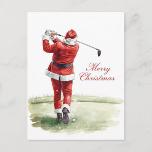Cartes Pour Fêtes Annuelles Golf Noël thème d'hiver pour golfeur sur le parcou