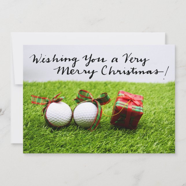 Cartes Pour Fêtes Annuelles Golf Noël thème pour golfeur (Devant)