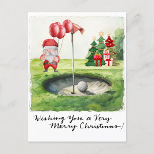 Cartes Pour Fêtes Annuelles Golf Noël thème pour golfeur sur le terrain