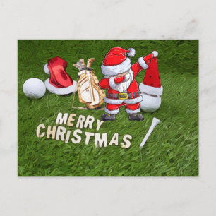 Cartes Pour Fêtes Annuelles Golf Noël Vacances et balle de golf Santa Claus