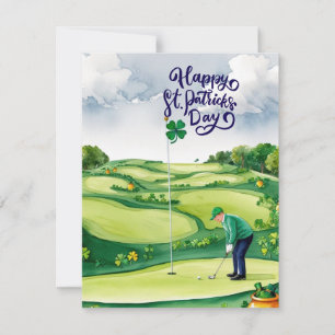 Cartes Pour Fêtes Annuelles Golf Saint-Patrick jour de l'eau-forte