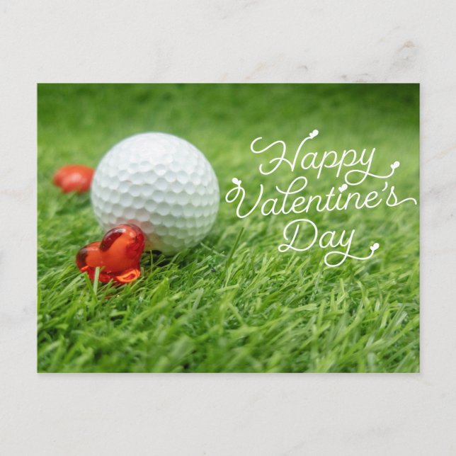 Cartes Pour Fêtes Annuelles Golf Saint Valentin avec balle pour Golfer (Devant)