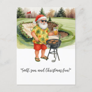 Cartes Pour Fêtes Annuelles Golf Santa Claus fête Noël en juillet