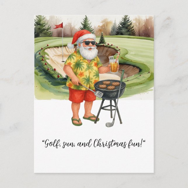 Cartes Pour Fêtes Annuelles Golf Santa Claus fête Noël en juillet (Devant)